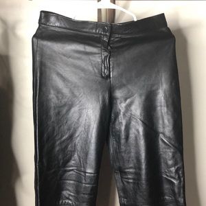 Straight/Flared Size 4 Faux-Leather/Velour Pants
